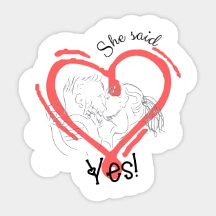 Travis and Taylor Engaged Sticker